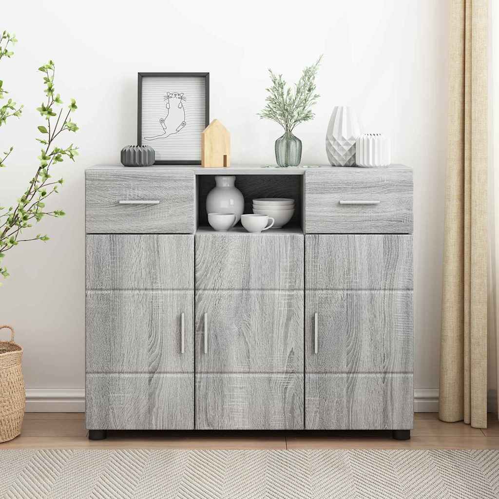 Buffet Sonoma gris 88.5 x 30.5 x 73 cm Bois d'ingénierie XIOS