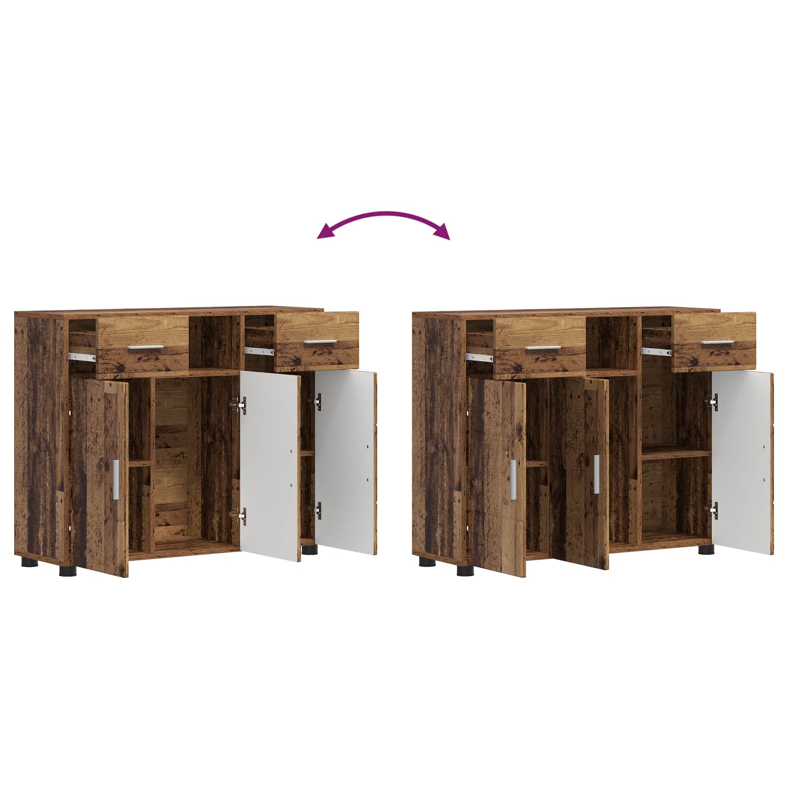 Cabinet en Bois avec tiroir Bois ancien 88,5 x 30,5 x 73 cm - XIOS