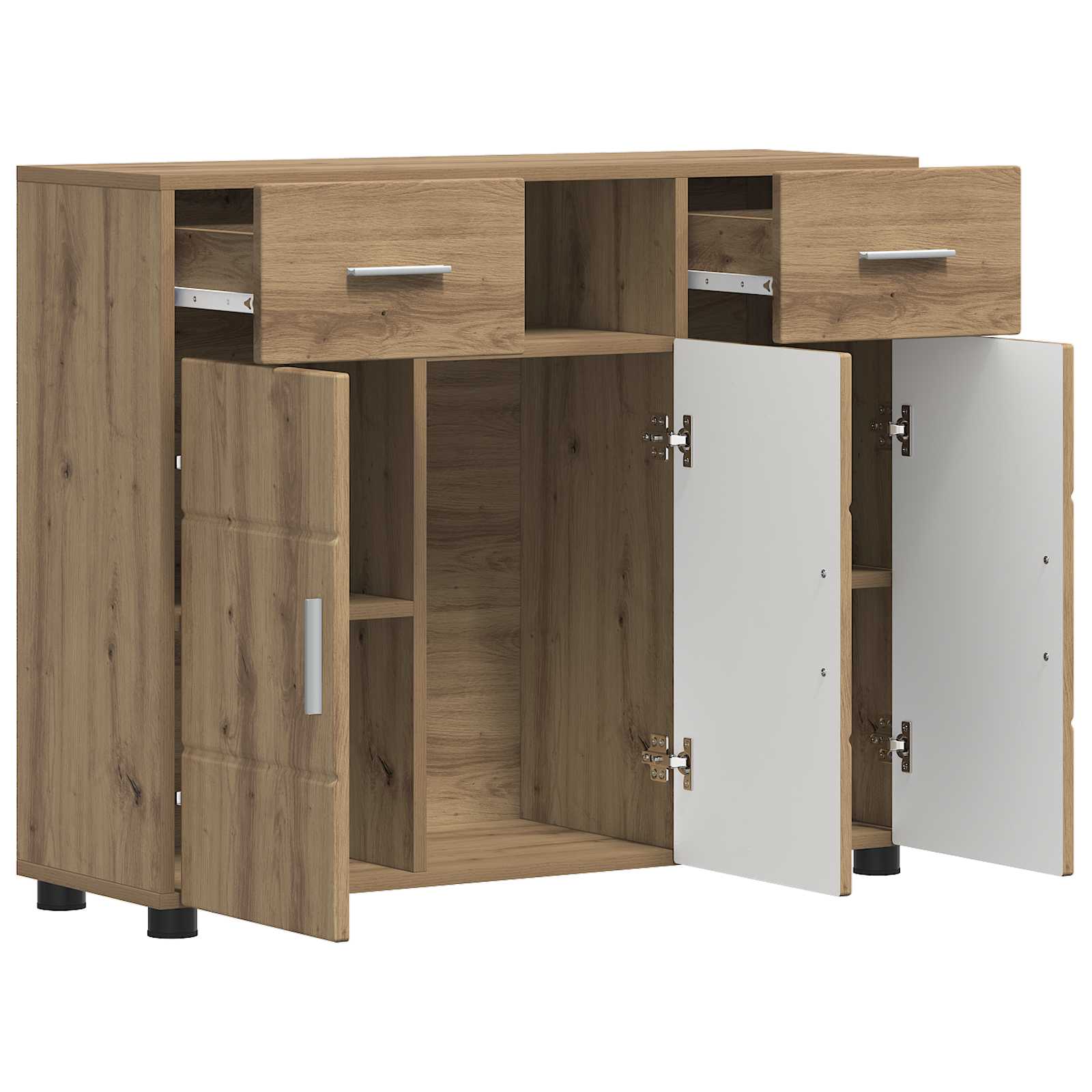 Cabinet en Bois avec tiroir Chêne artisanal 88,5 x 30,5 x 73 cm - XIOS