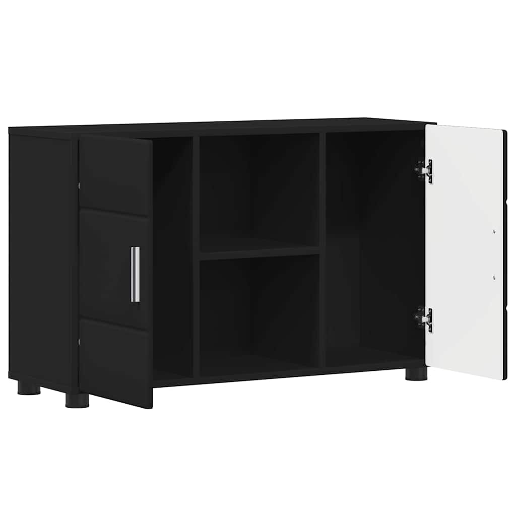 Buffet avec porte Noir 88,5 x 30,5 x 55,5 cm Bois d'ingénierie - XIOS