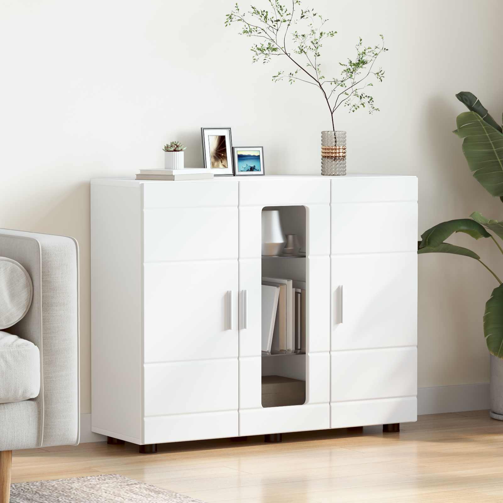 Cabinet en Bois Blanc 88,5 x 30,5 x 73 cm Bois d'ingénierie - XIOS
