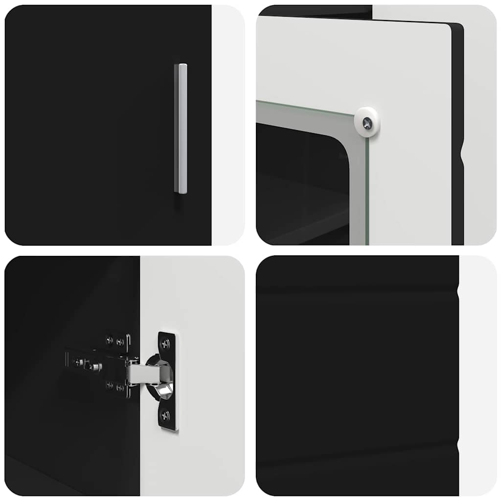 Buffet avec étagère Noir 55.5 x 29 x 100 cm Bois d'ingénierie - XIOS