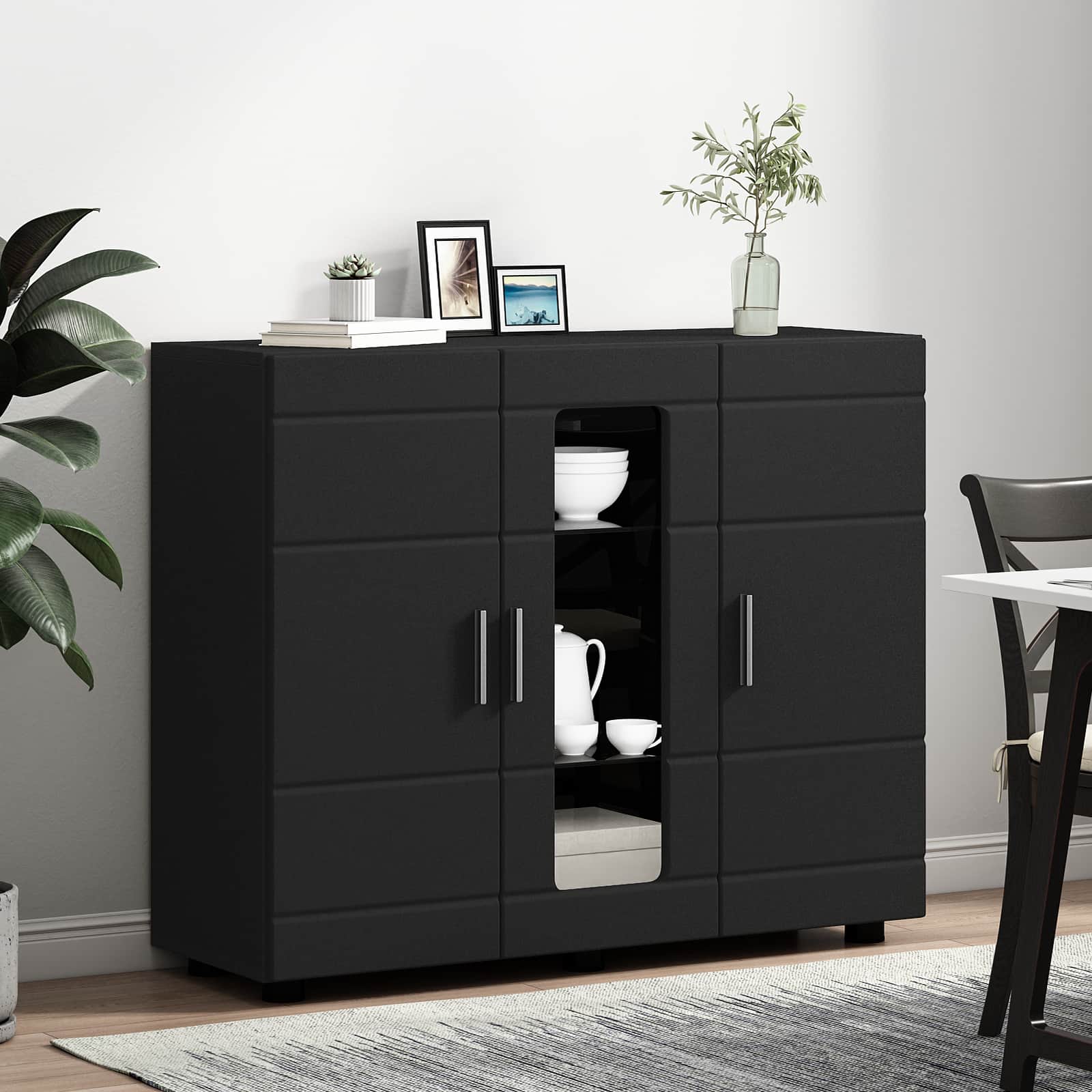 Cabinet en Bois Noir 88,5 x 30,5 x 73 cm Bois d'ingénierie - XIOS