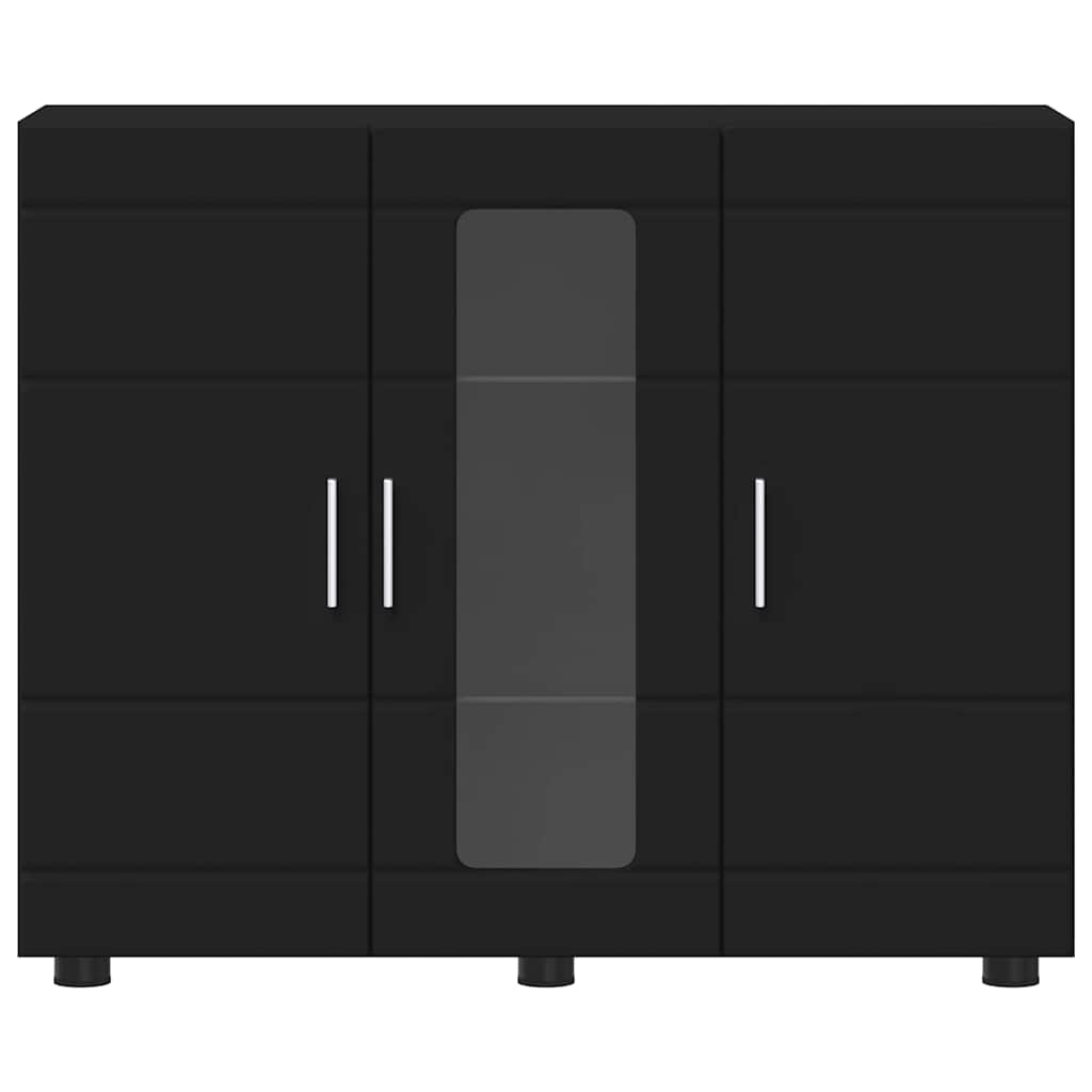 Buffet avec étagère Noir 55.5 x 29 x 100 cm Bois d'ingénierie - XIOS