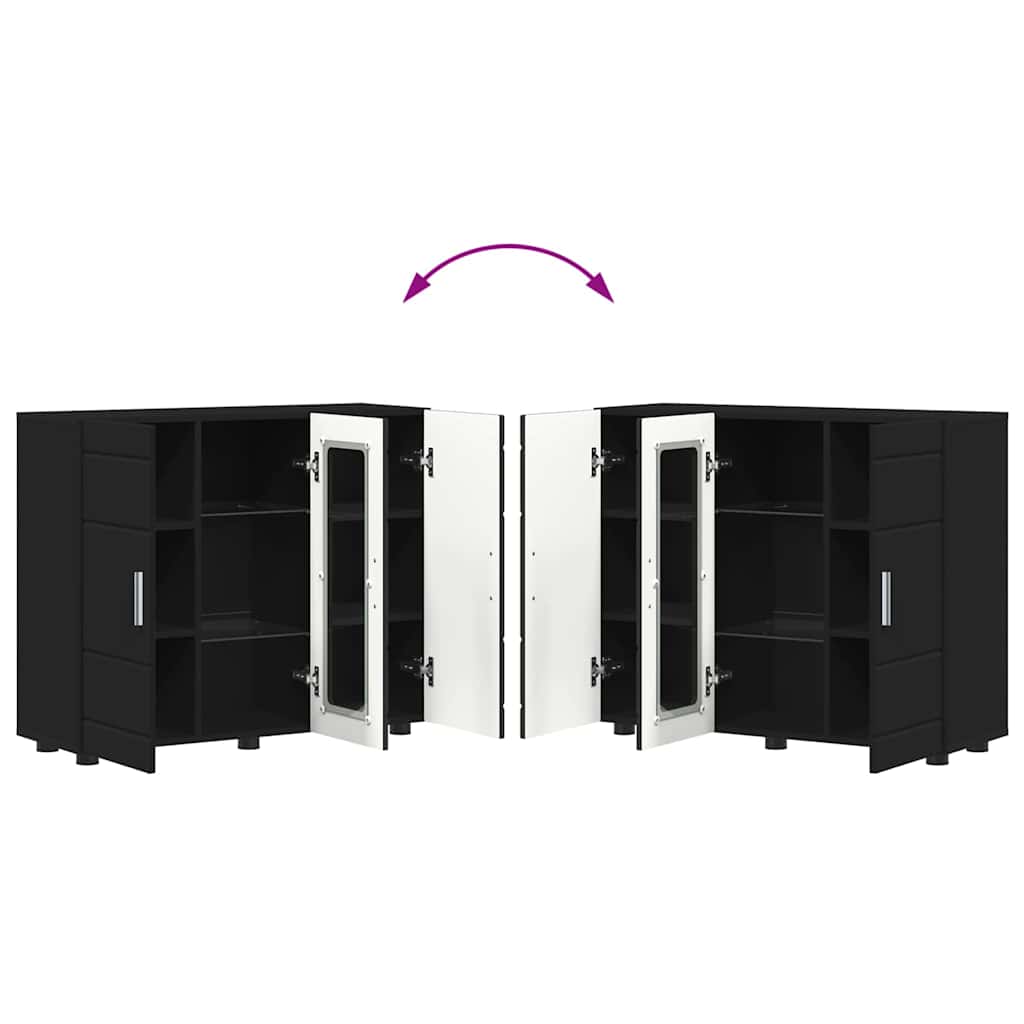 Buffet avec étagère Noir 55.5 x 29 x 100 cm Bois d'ingénierie - XIOS