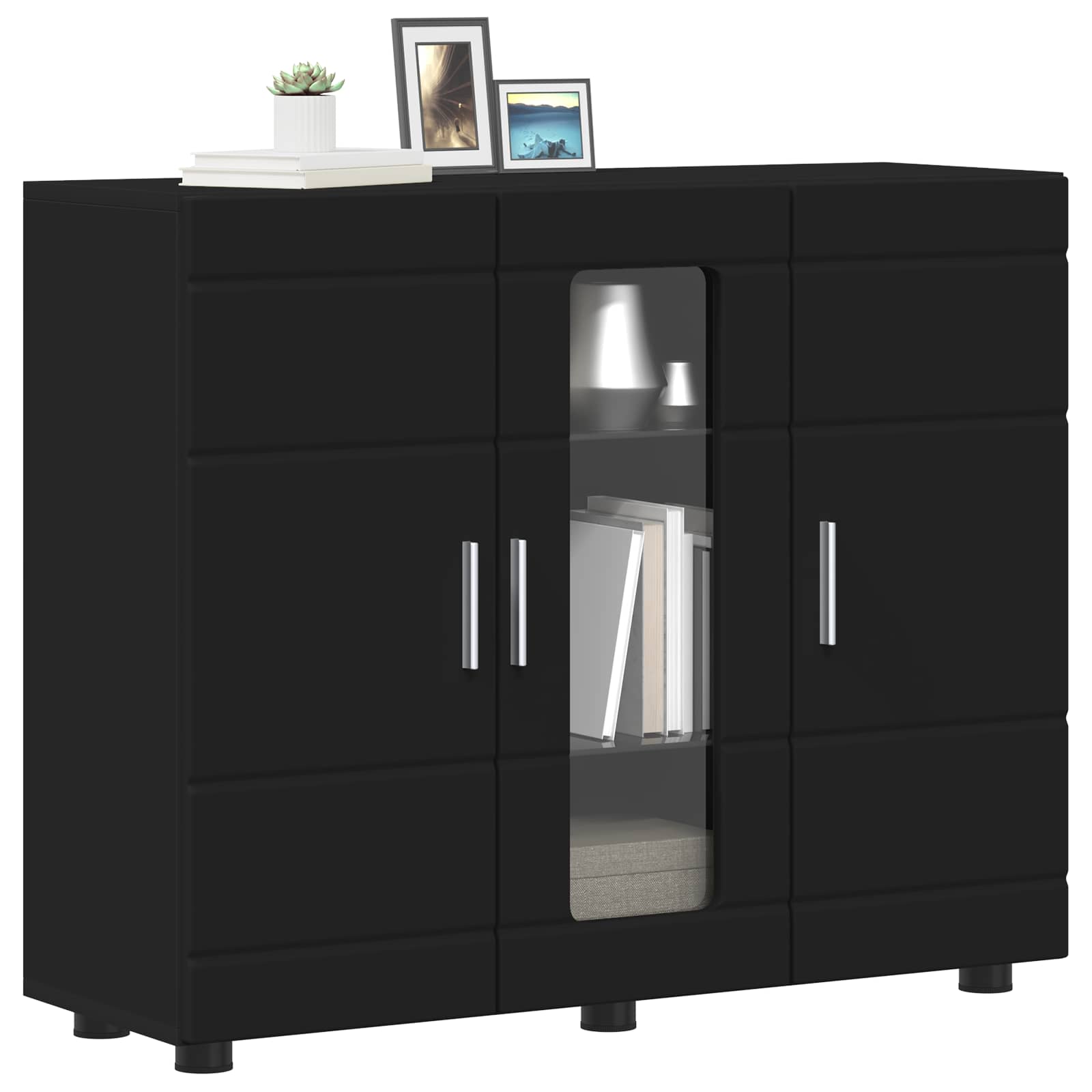 Cabinet en Bois Noir 88,5 x 30,5 x 73 cm Bois d'ingénierie - XIOS