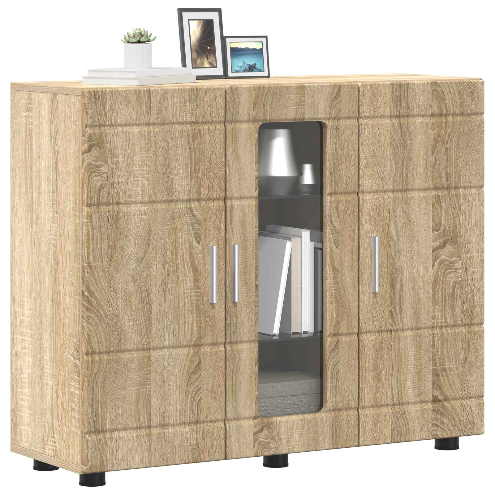 Cabinet en Bois avec stockage Chêne Sonoma 88,5 x 30,5 x 73 cm - XIOS