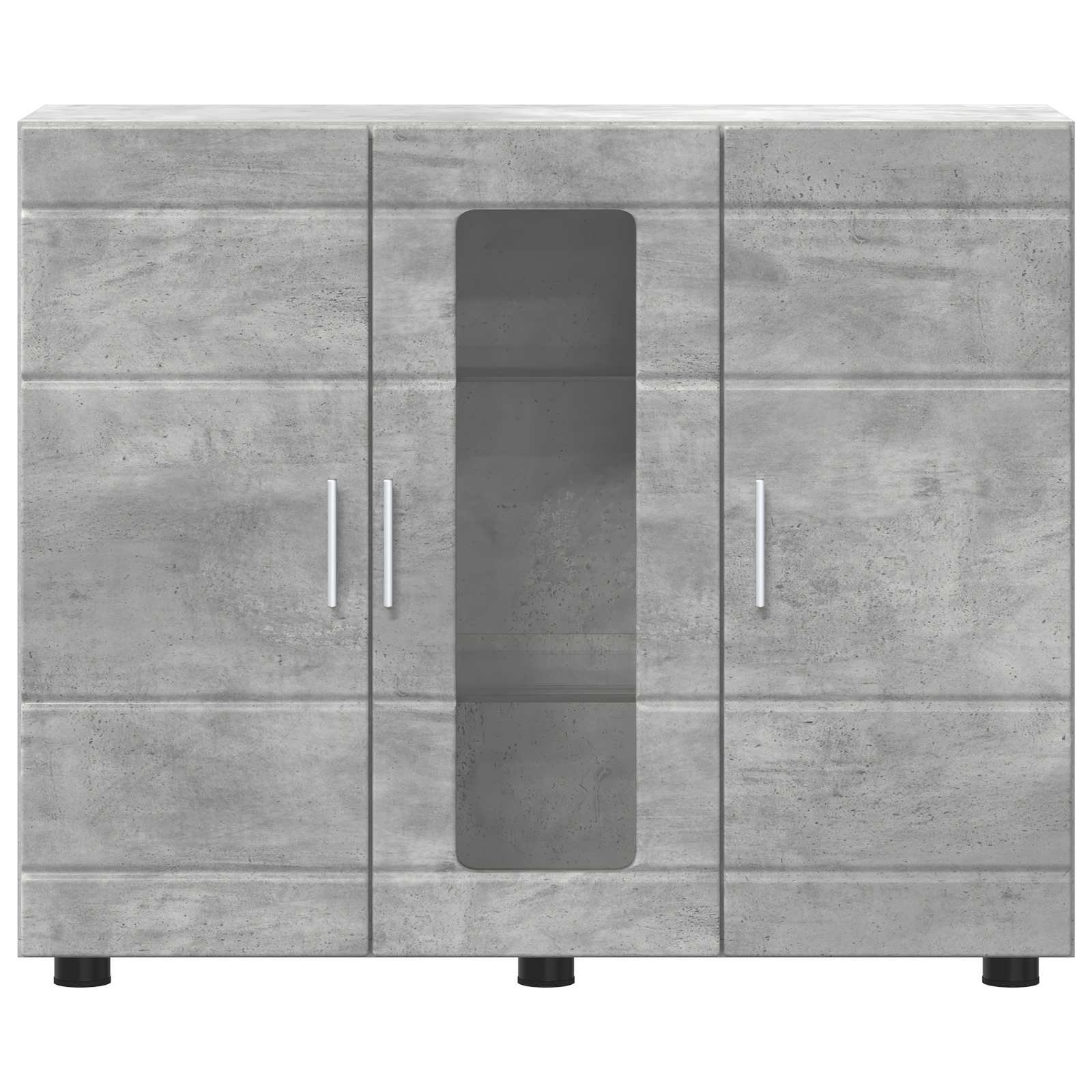 Cabinet en Bois avec stockage Gris béton 88,5 x 30,5 x 73 cm - XIOS