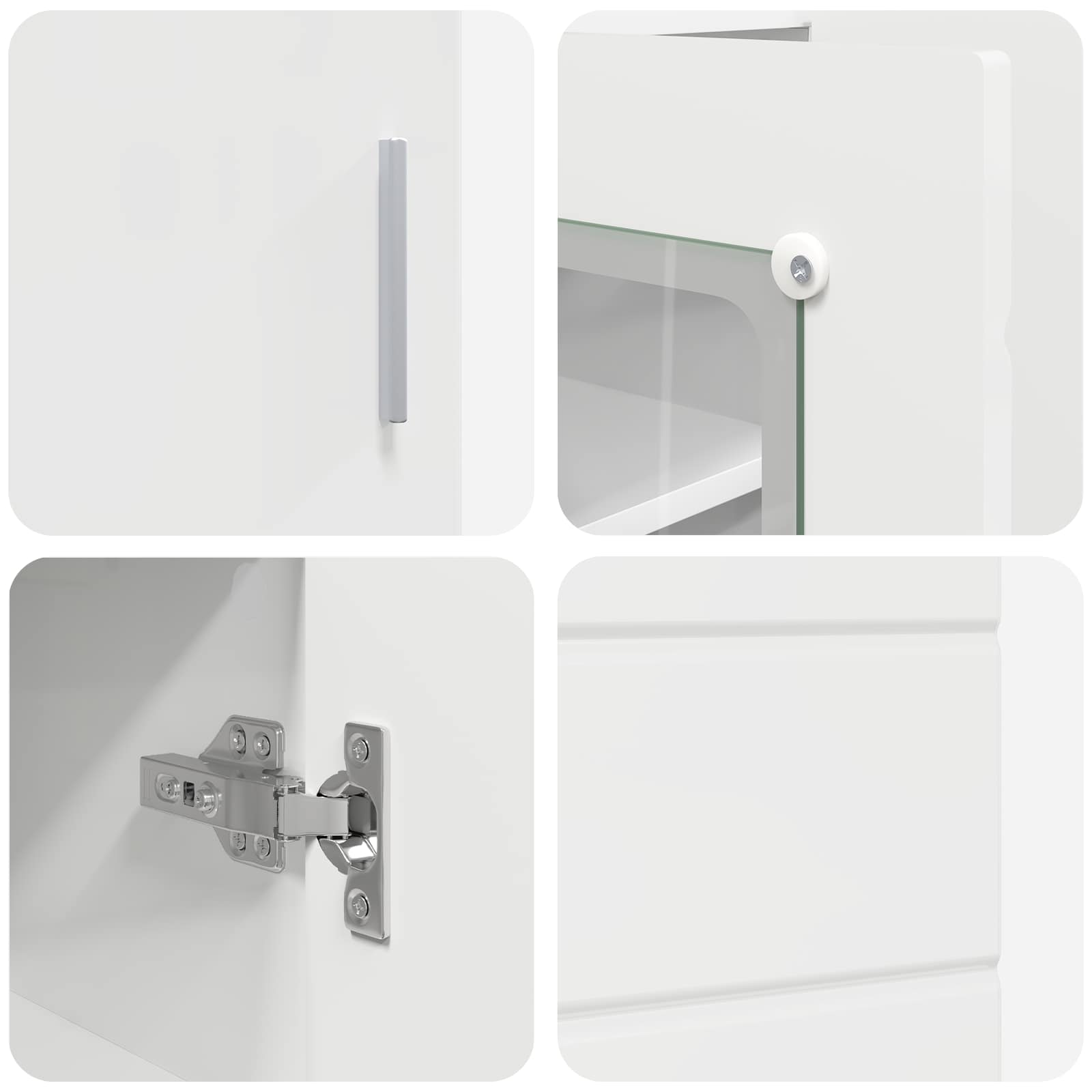 Cabinet en Bois Blanc brillant 88,5 x 30,5 x 73 cm - XIOS