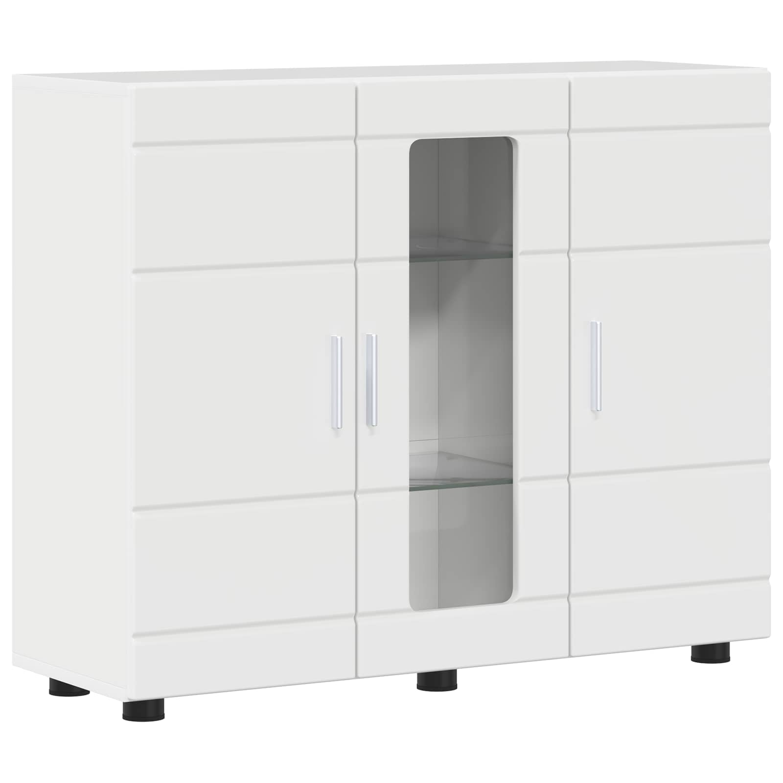 Cabinet en Bois Blanc brillant 88,5 x 30,5 x 73 cm - XIOS