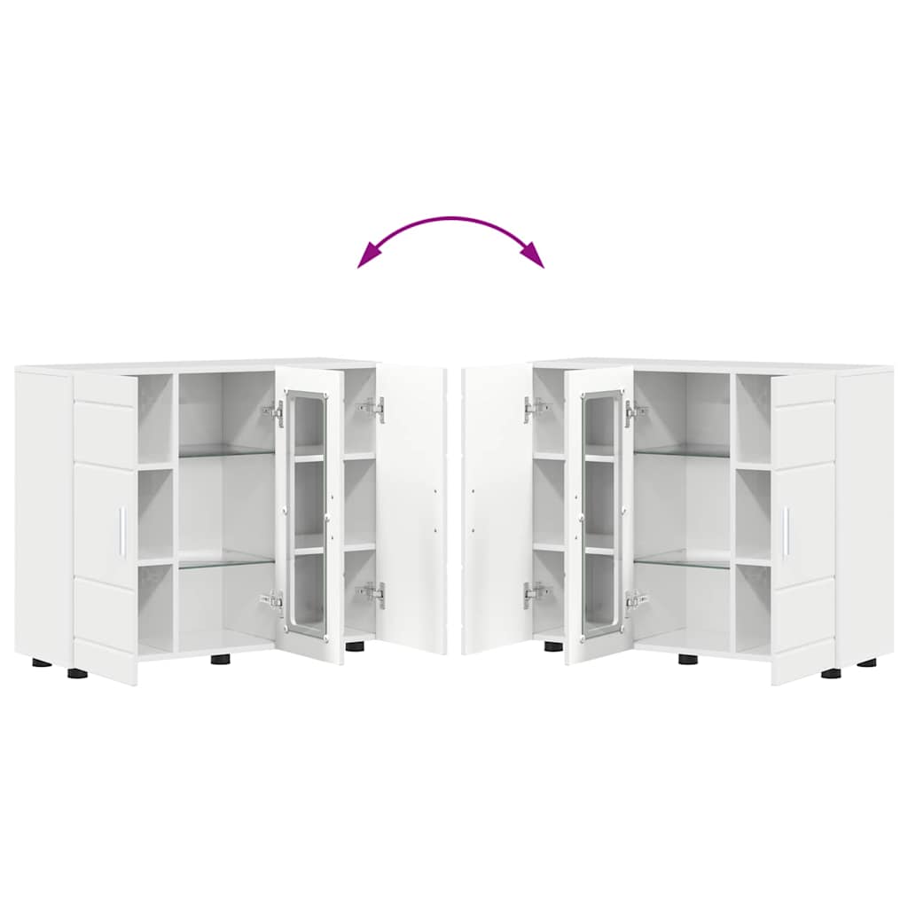 Buffet Blanc brillant 55.5 x 29 x 100 cm Bois d'ingénierie - XIOS