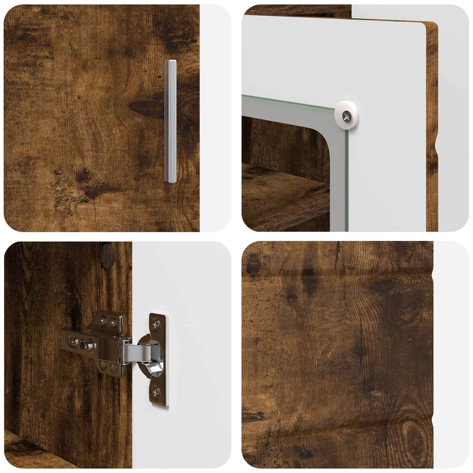 Cabinet en Bois avec stockage Chêne fumé 88,5 x 30,5 x 73 cm - XIOS