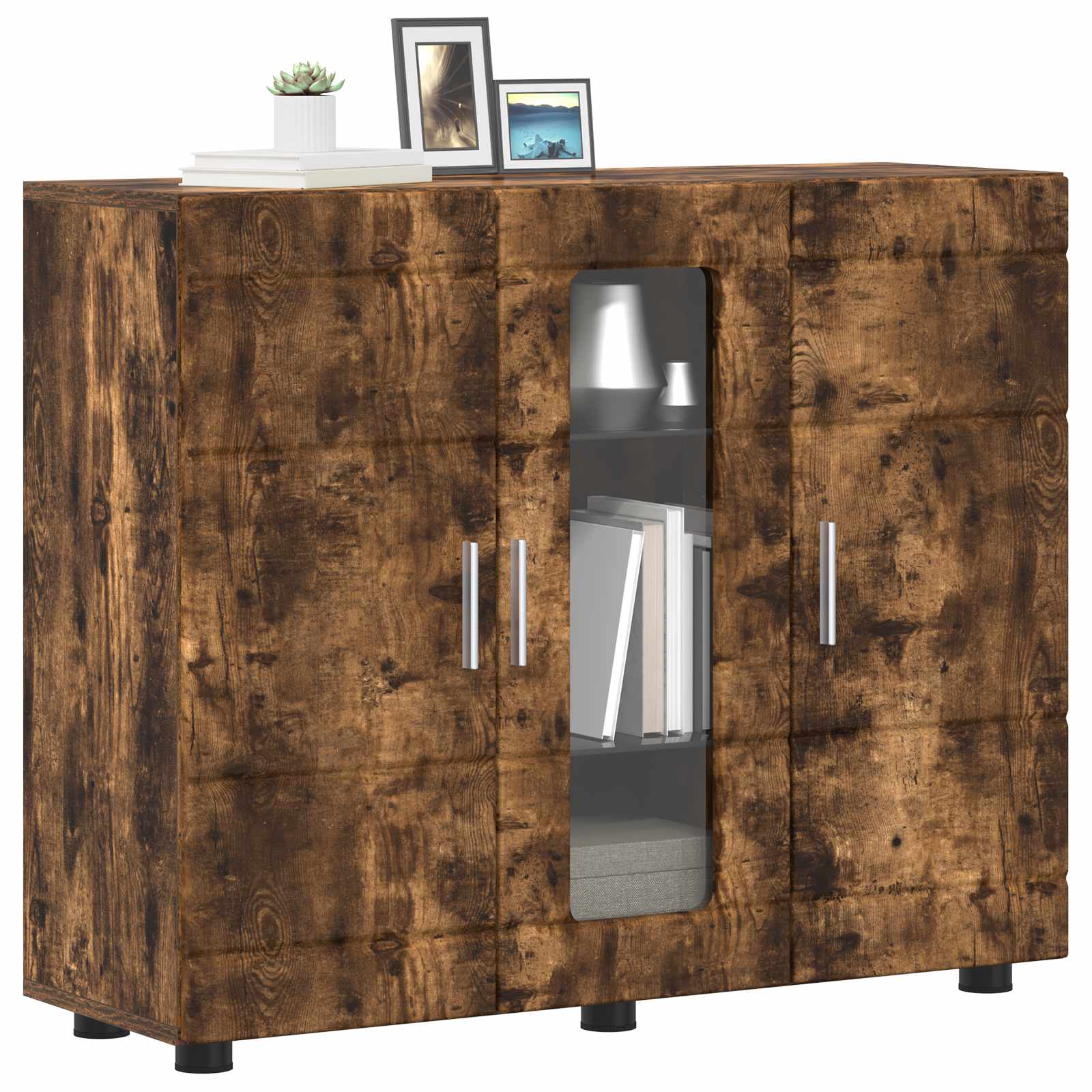 Cabinet en Bois avec stockage Chêne fumé 88,5 x 30,5 x 73 cm - XIOS