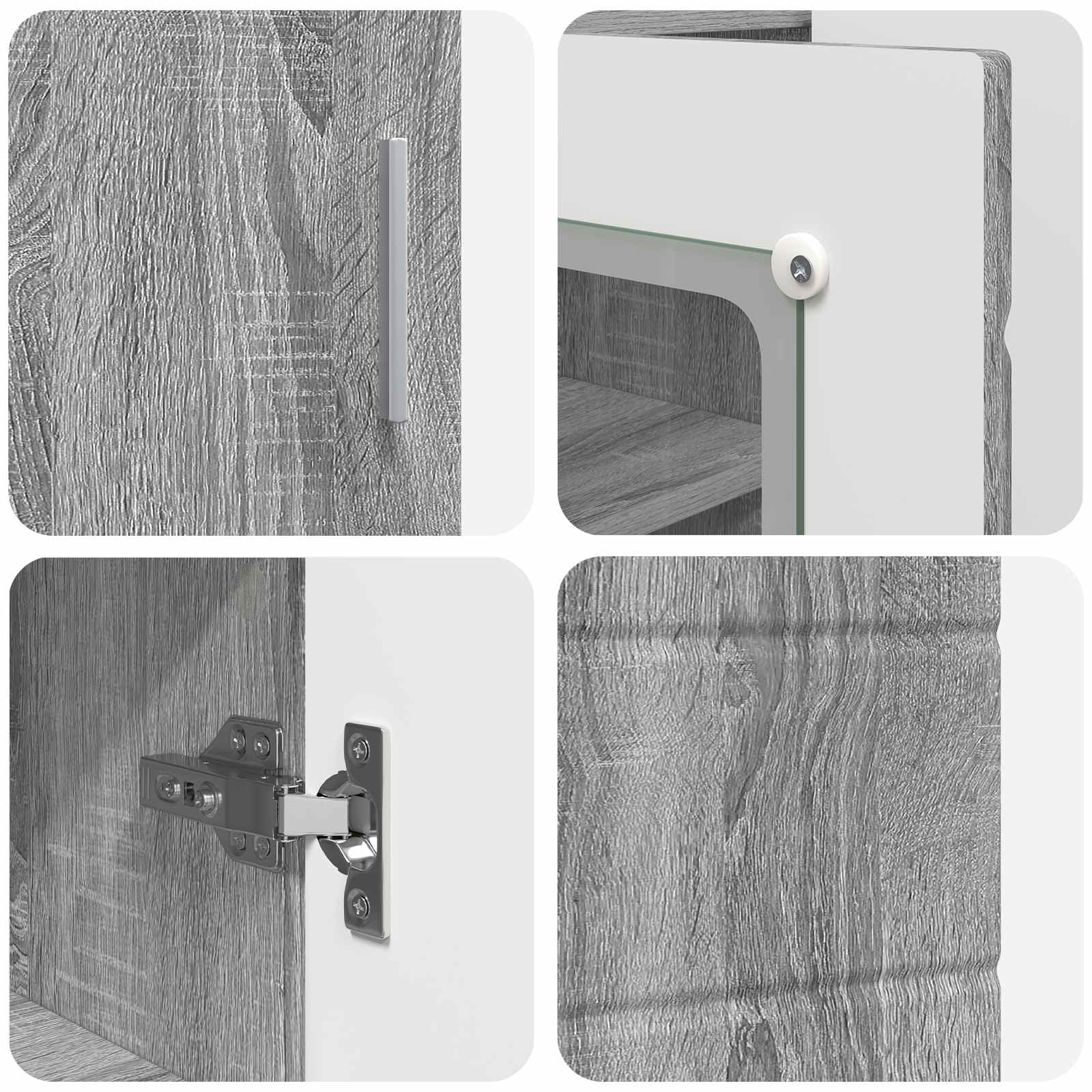 Cabinet en Bois avec stockage Gris Sonoma 88,5 x 30,5 x 73 cm - XIOS