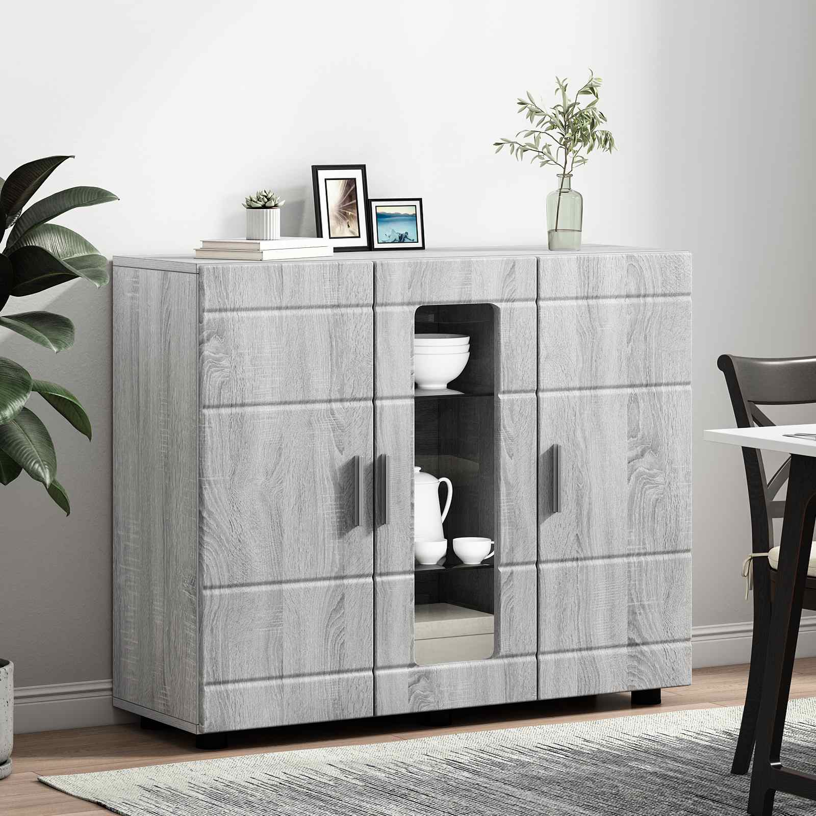 Cabinet en Bois avec stockage Gris Sonoma 88,5 x 30,5 x 73 cm - XIOS