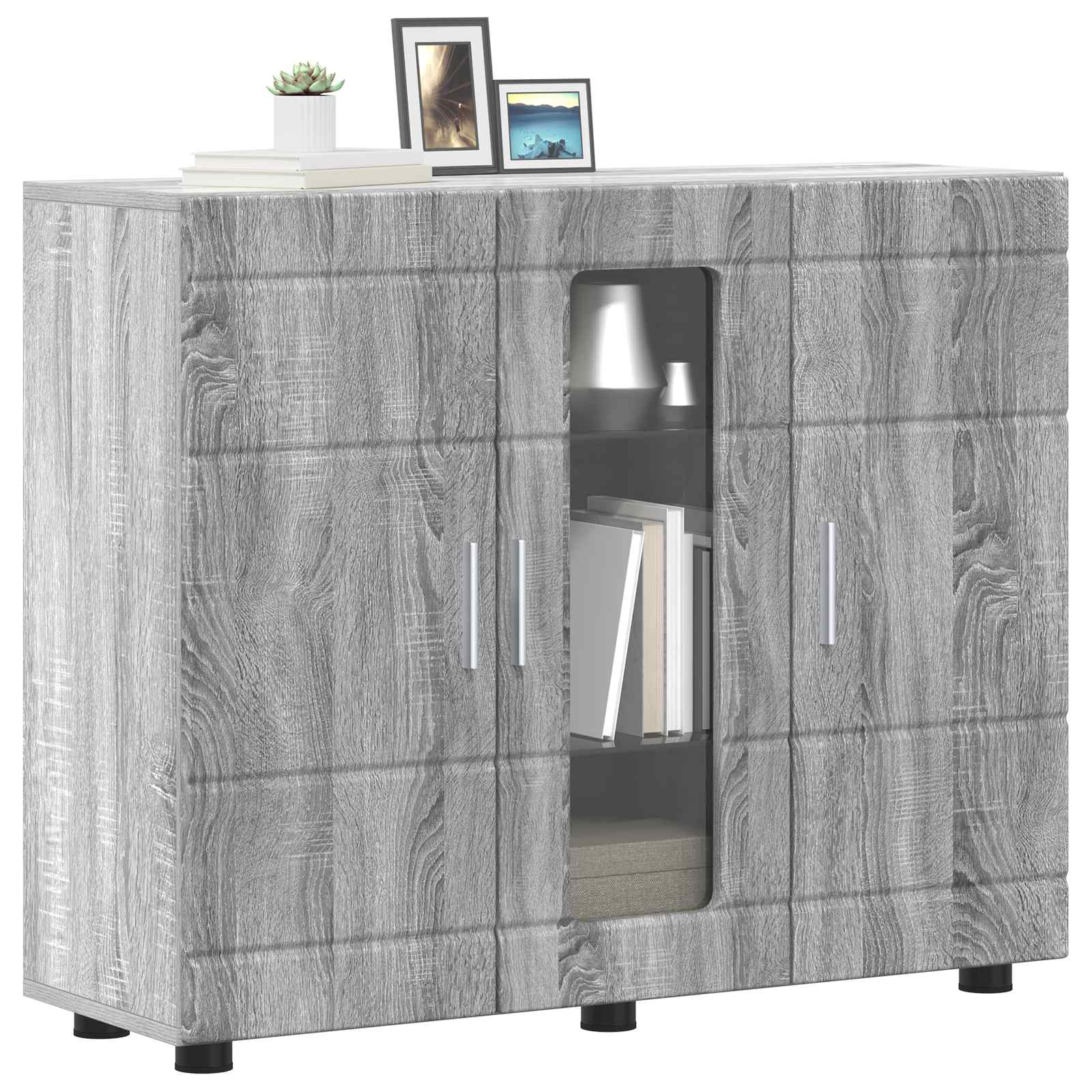 Cabinet en Bois avec stockage Gris Sonoma 88,5 x 30,5 x 73 cm - XIOS