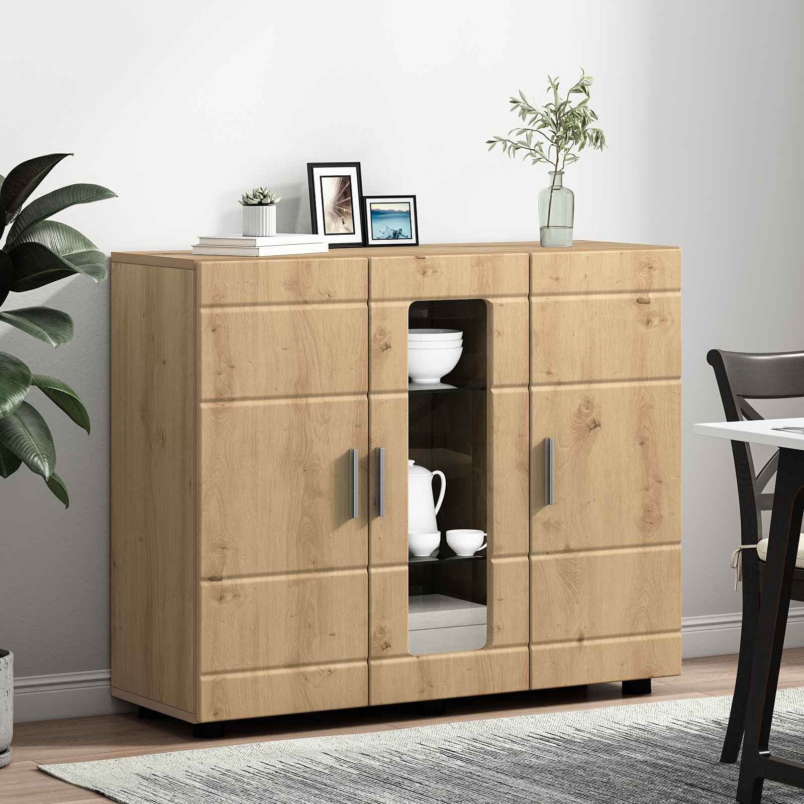 Cabinet en Bois Chêne artisanal 88,5 x 30,5 x 73 cm - XIOS