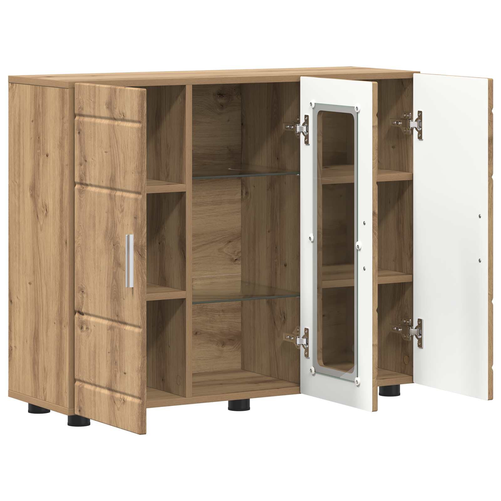 Cabinet en Bois Chêne artisanal 88,5 x 30,5 x 73 cm - XIOS