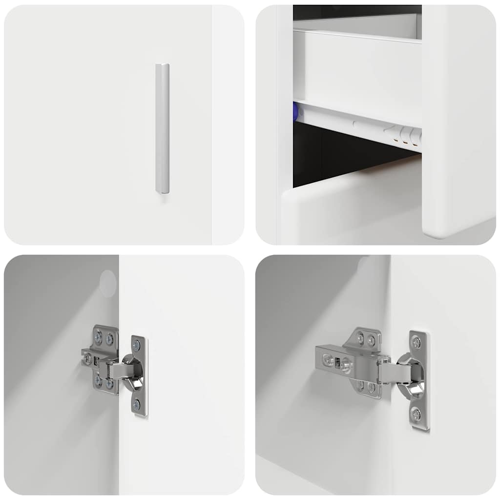 Buffet avec étagère Blanc 88,5 x 30,5 x 73 cm Bois d'ingénierie - XIOS