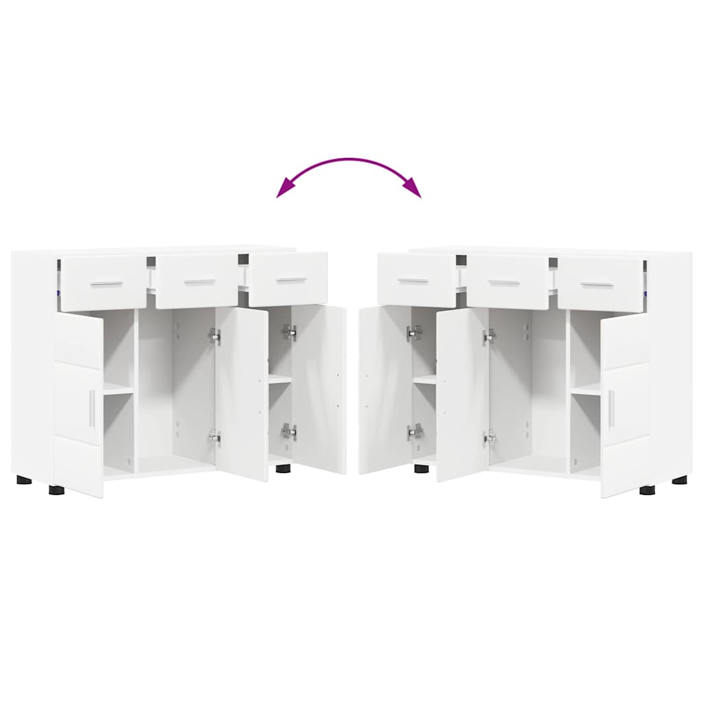 Buffet avec étagère Blanc 88,5 x 30,5 x 73 cm Bois d'ingénierie - XIOS