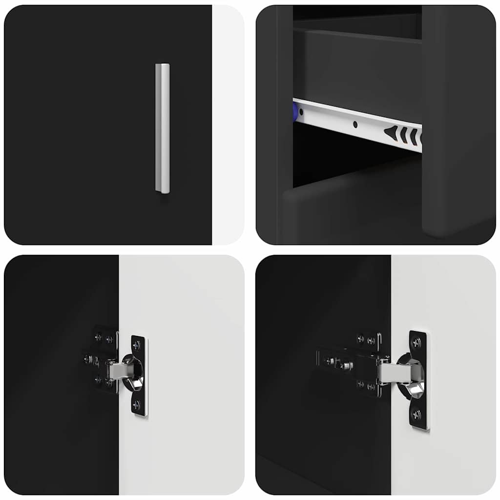 Buffet avec étagère Noir 88,5 x 30,5 x 73 cm Bois d'ingénierie - XIOS