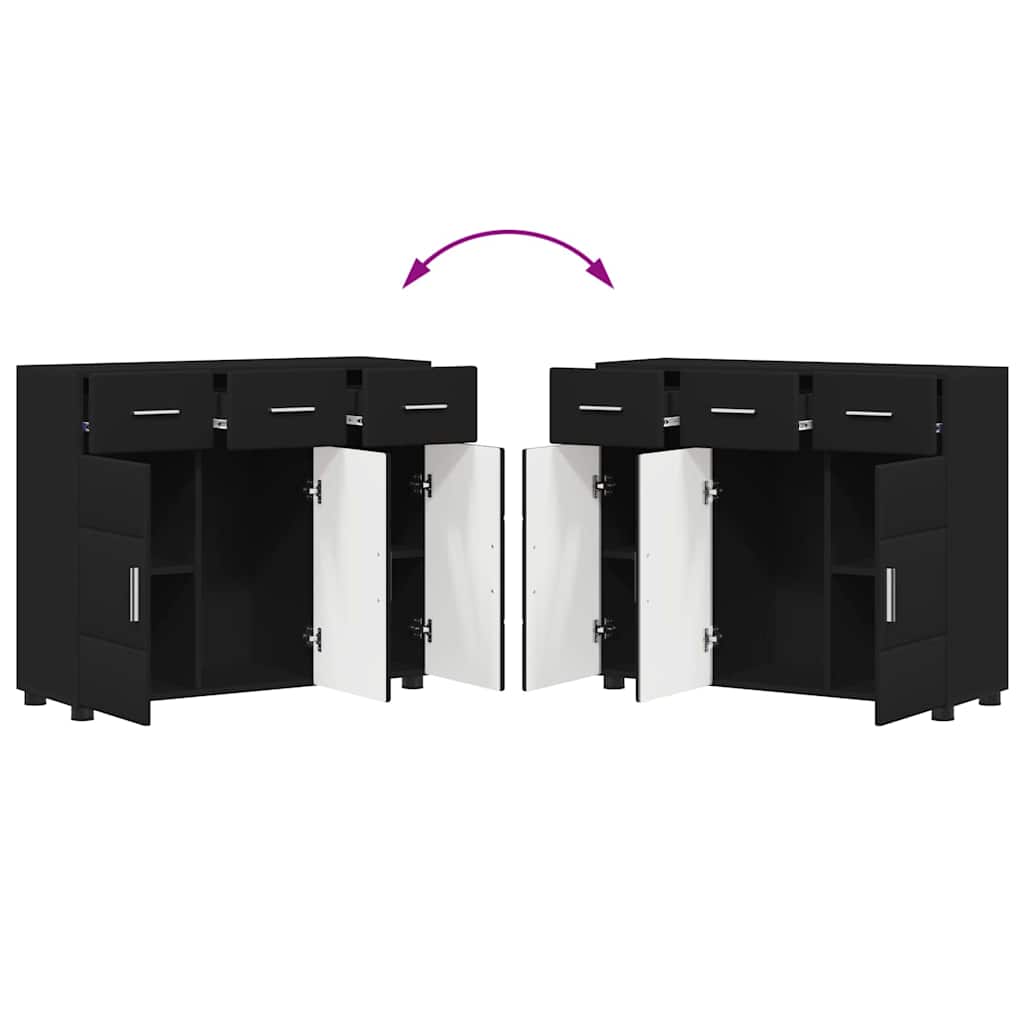 Buffet avec étagère Noir 88,5 x 30,5 x 73 cm Bois d'ingénierie - XIOS