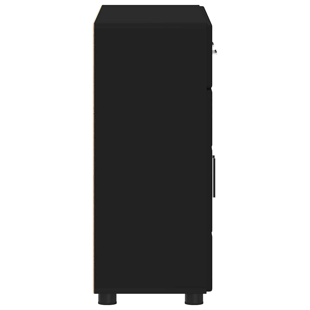 Buffet avec étagère Noir 88,5 x 30,5 x 73 cm Bois d'ingénierie - XIOS