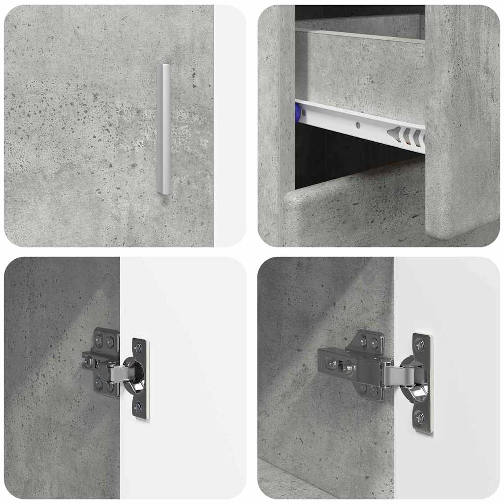 Buffet Gris béton 88,5 x 30,5 x 73 cm Bois d'ingénierie - XIOS