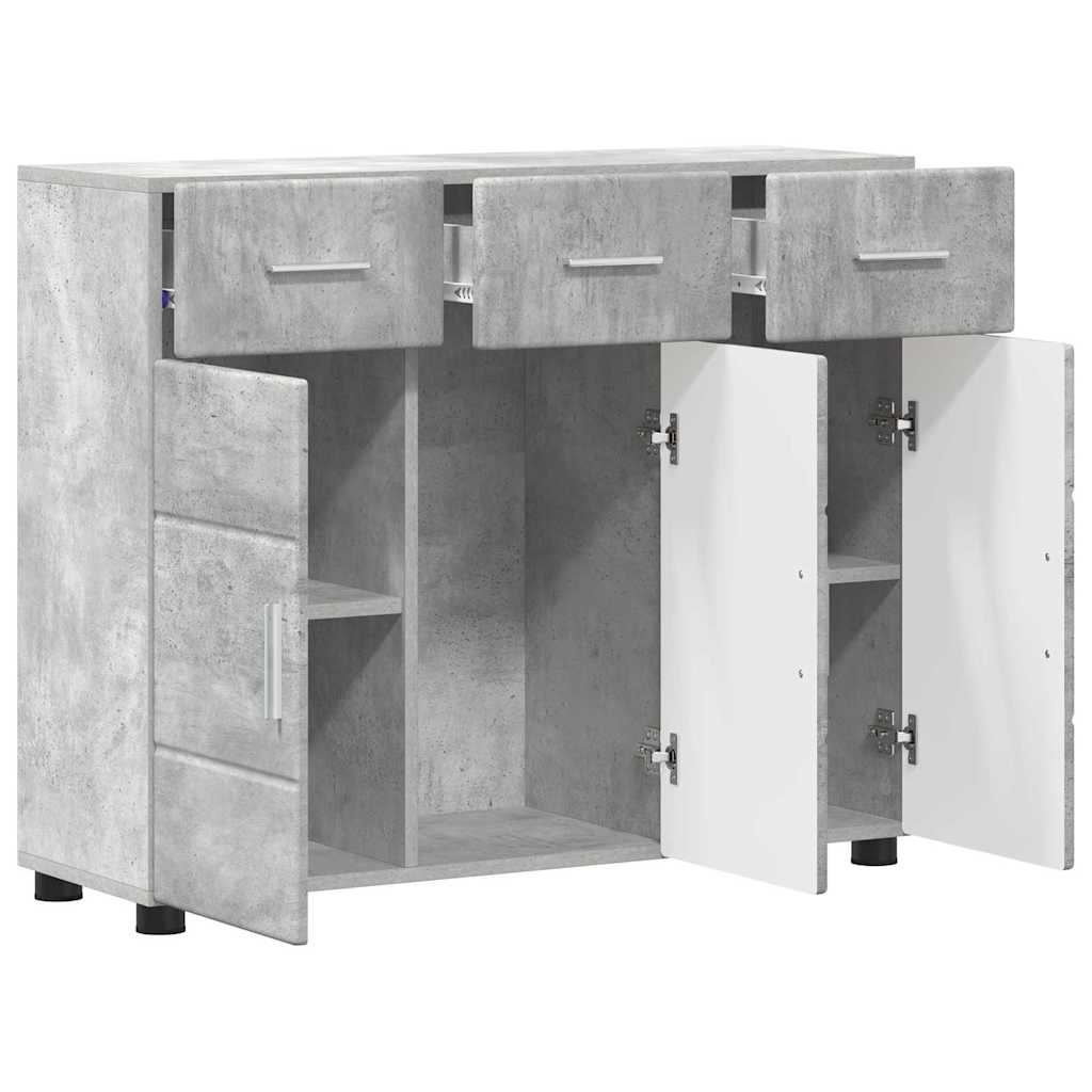 Buffet Gris béton 88,5 x 30,5 x 73 cm Bois d'ingénierie - XIOS
