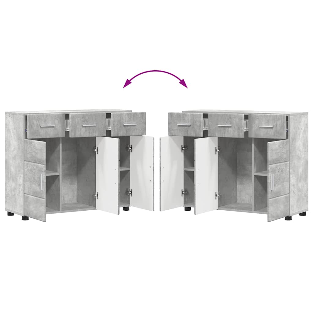 Buffet Gris béton 88,5 x 30,5 x 73 cm Bois d'ingénierie - XIOS