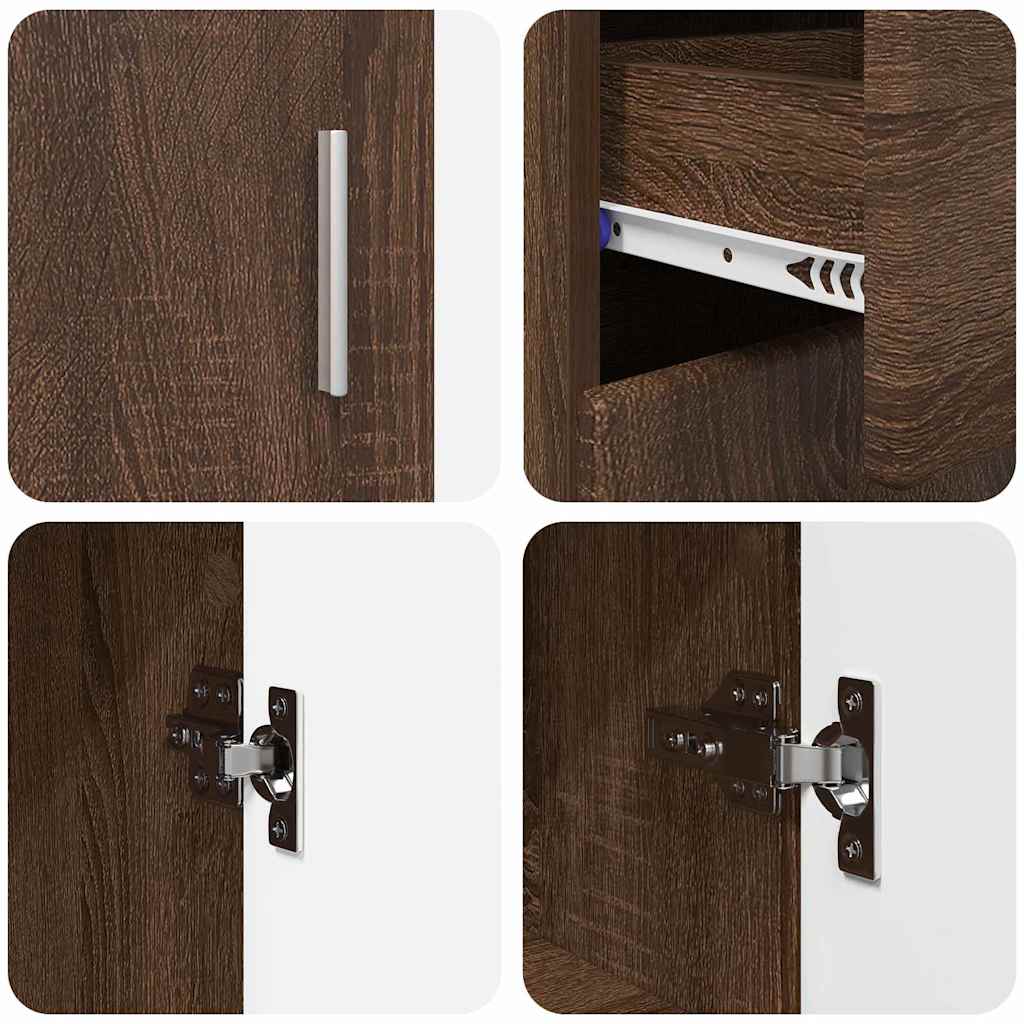 Buffet Chêne brun 88,5 x 30,5 x 73 cm Bois d'ingénierie - XIOS