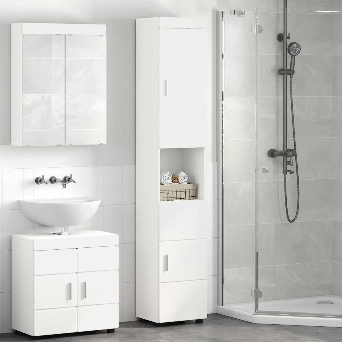 Ensemble d’armoire de salle de bain TULUM Blanc - XIOS