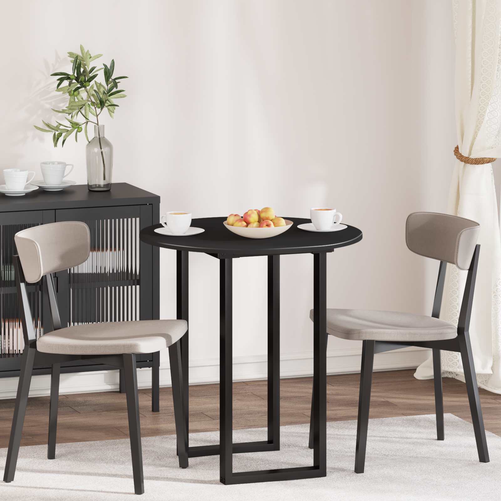 Plateau de table Noir Ø 70 x 1,5 cm Bois d'ingénierie - XIOS