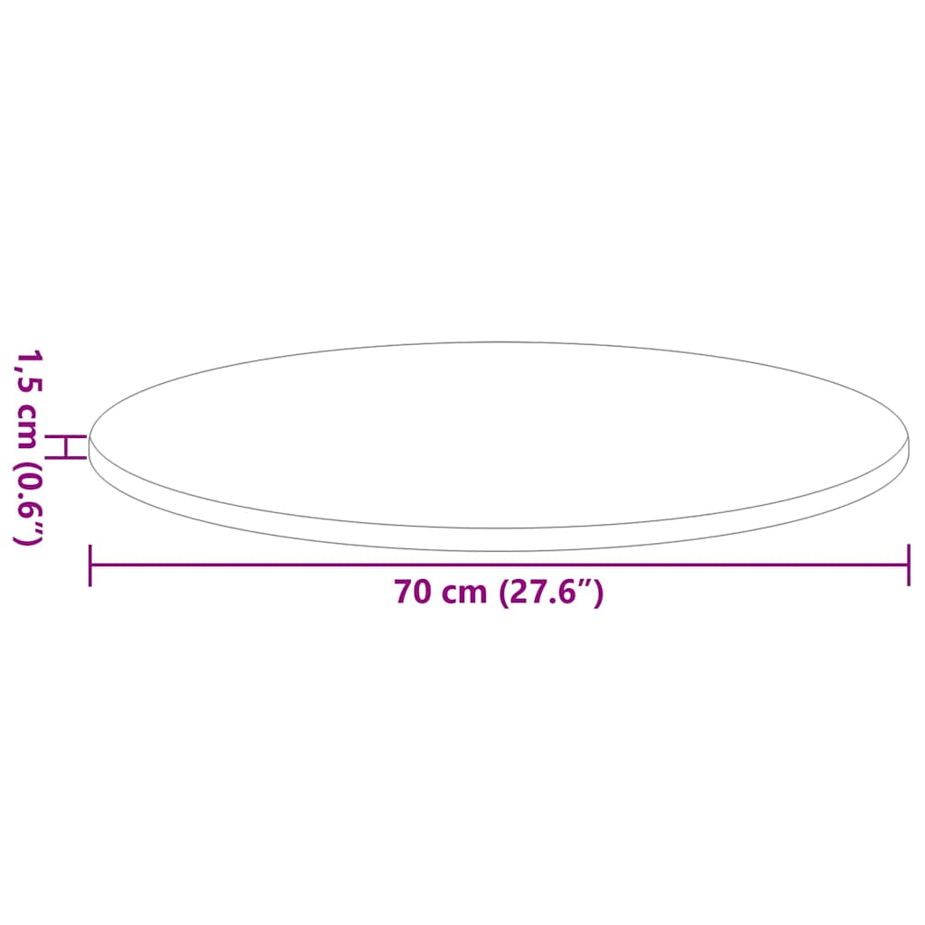 Plateau de table Chêne marron 70 x 70 x 1.5 cm - XIOS
