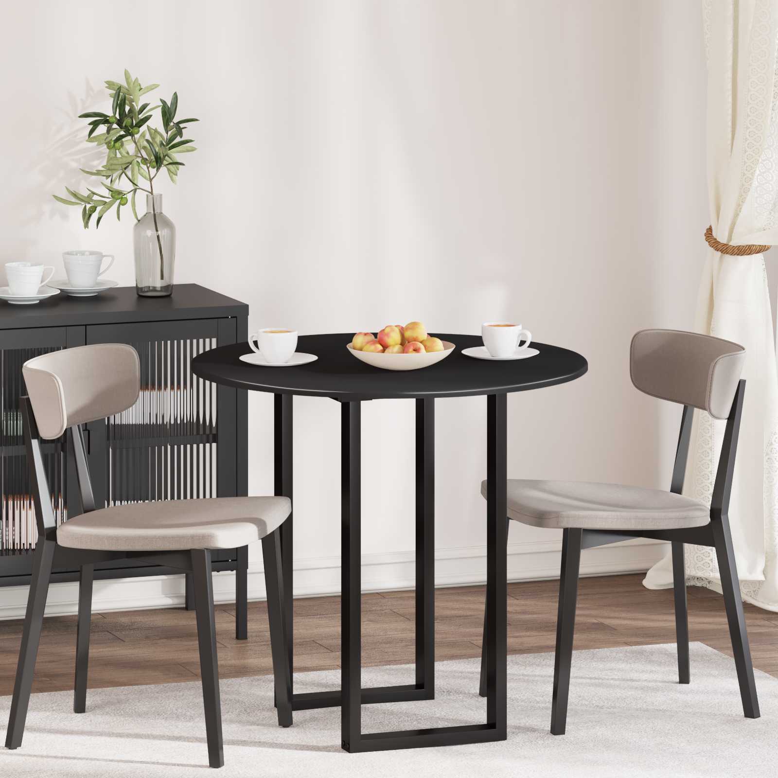 Plateau de table Noir Ø 80 x 1,5 cm Bois d'ingénierie - XIOS