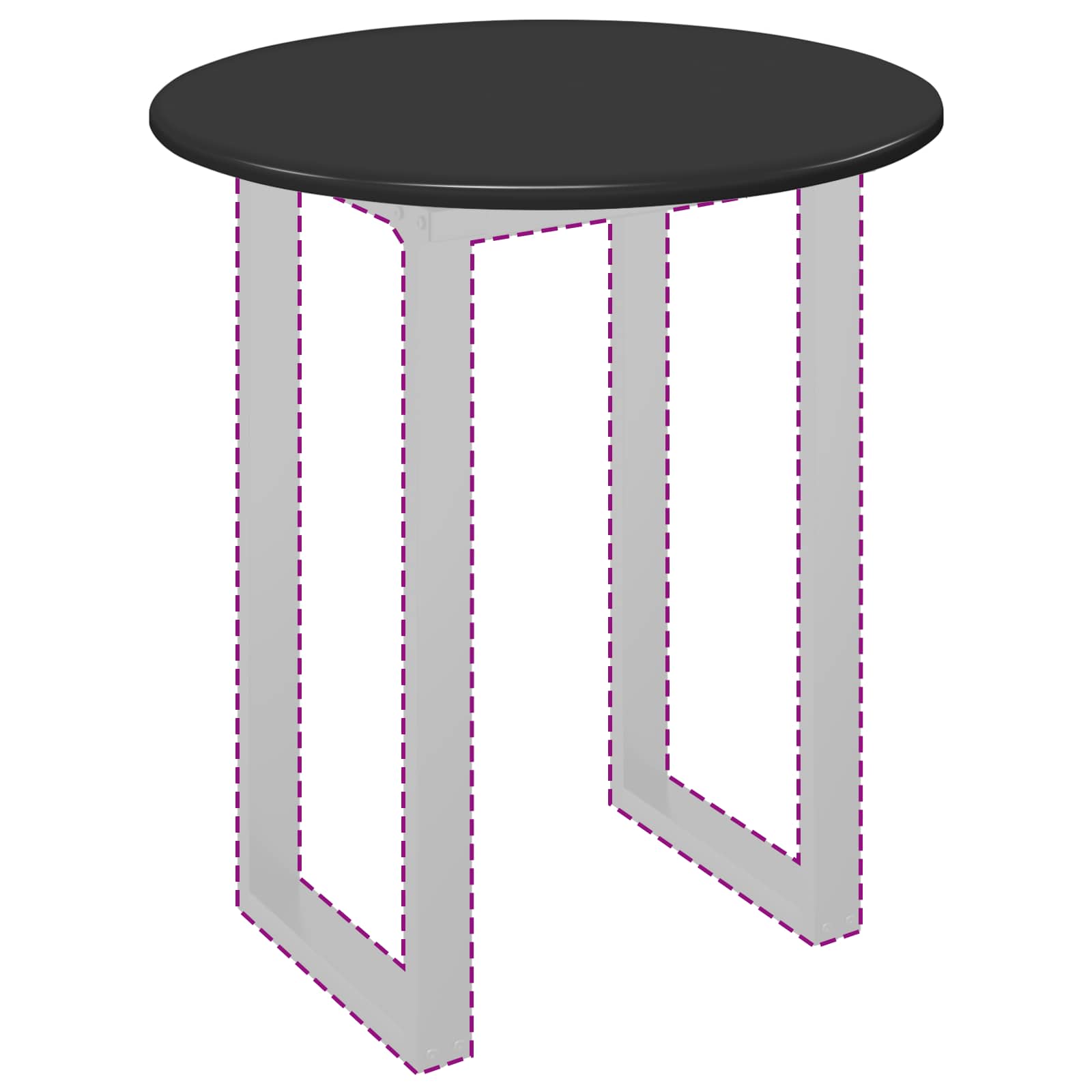 Plateau de table Noir Ø 80 x 1,5 cm Bois d'ingénierie - XIOS