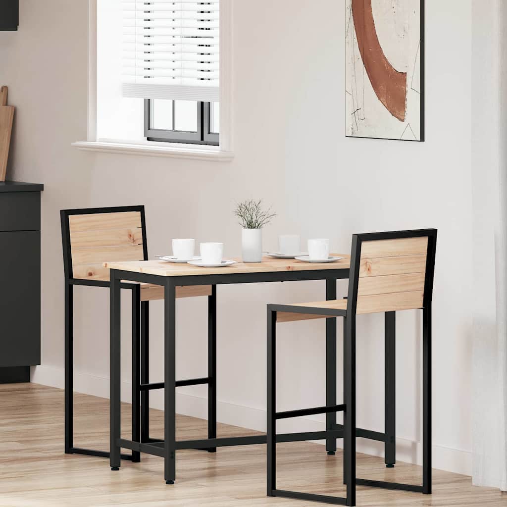 table Naturel 100 x 50 x 77 cm Bois d'ingénierie et acier - XIOS