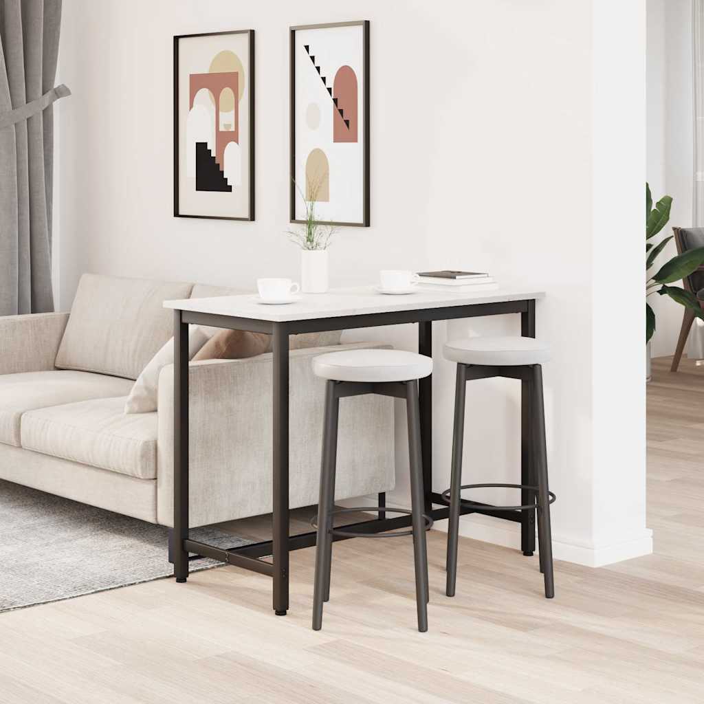 table Blanc 100 x 50 x 77 cm Bois d'ingénierie et acier - XIOS