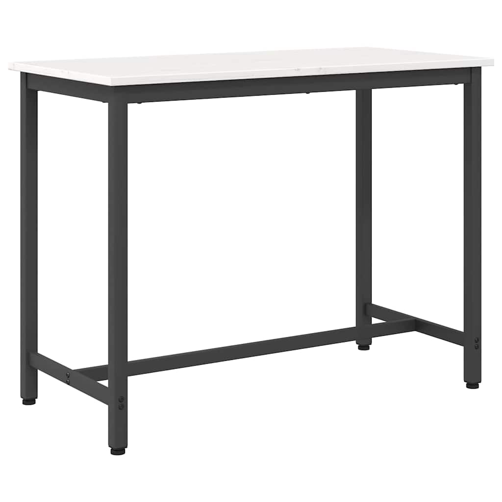 table Blanc 100 x 50 x 77 cm Bois d'ingénierie et acier - XIOS