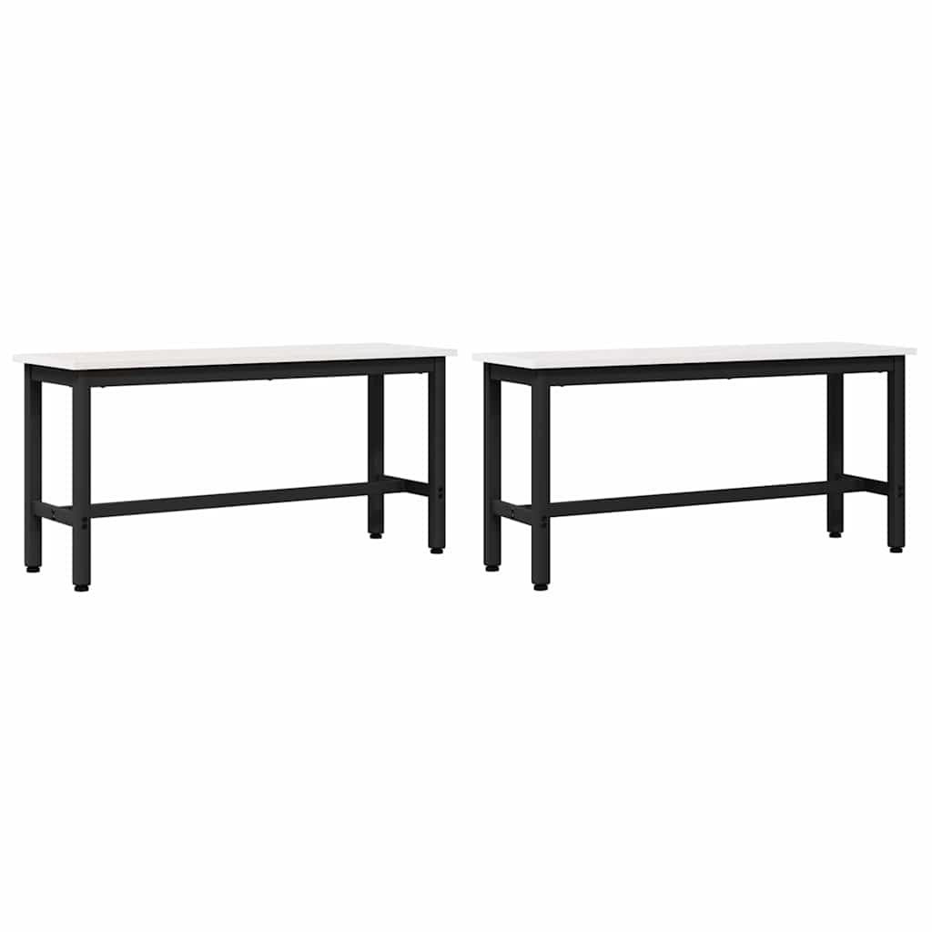 Banc de salle à manger 2 pcs Blanc 100 x 32,5 x 49 cm - XIOS