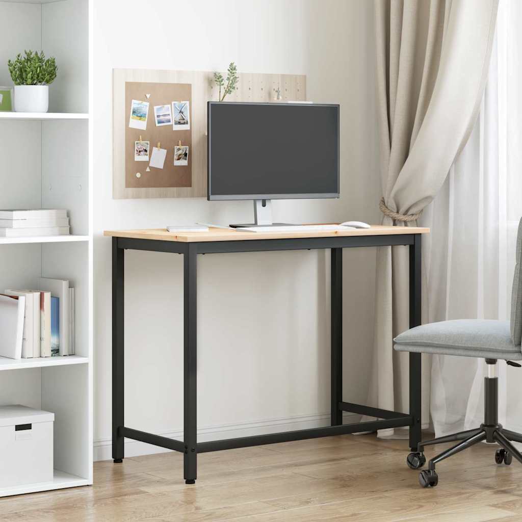 table Naturel 100 x 50 x 77 cm Bois d'ingénierie et acier - XIOS