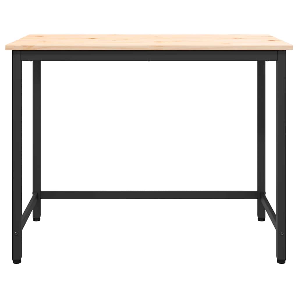 table Naturel 100 x 50 x 77 cm Bois d'ingénierie et acier - XIOS