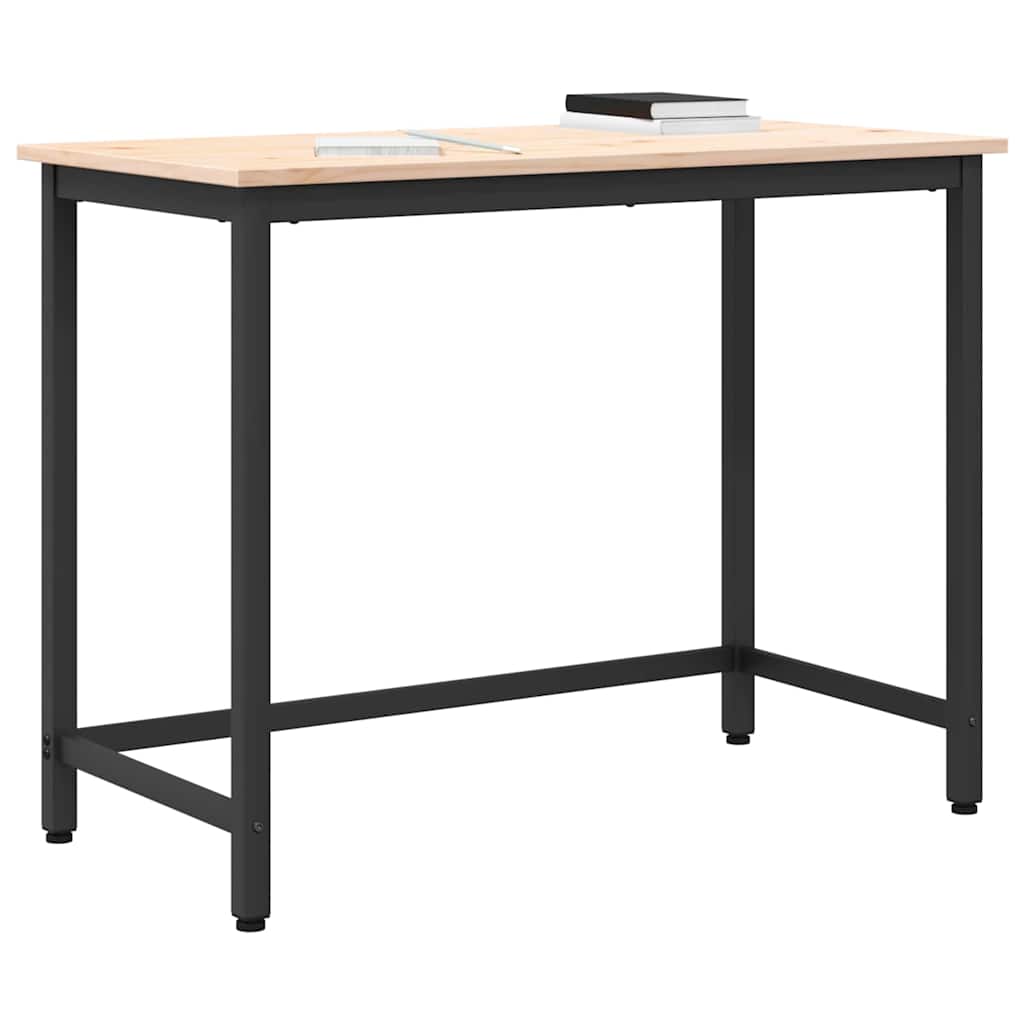 table Naturel 100 x 50 x 77 cm Bois d'ingénierie et acier - XIOS