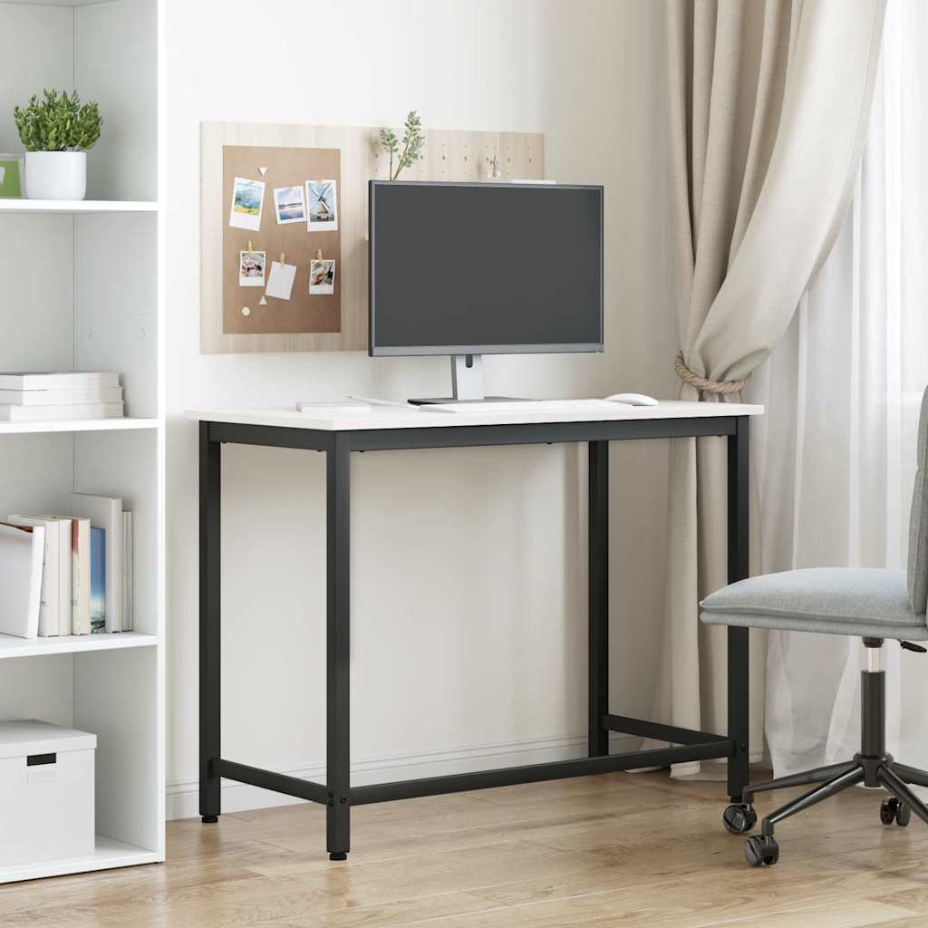 table Blanc 100 x 50 x 77 cm Bois d'ingénierie et acier - XIOS