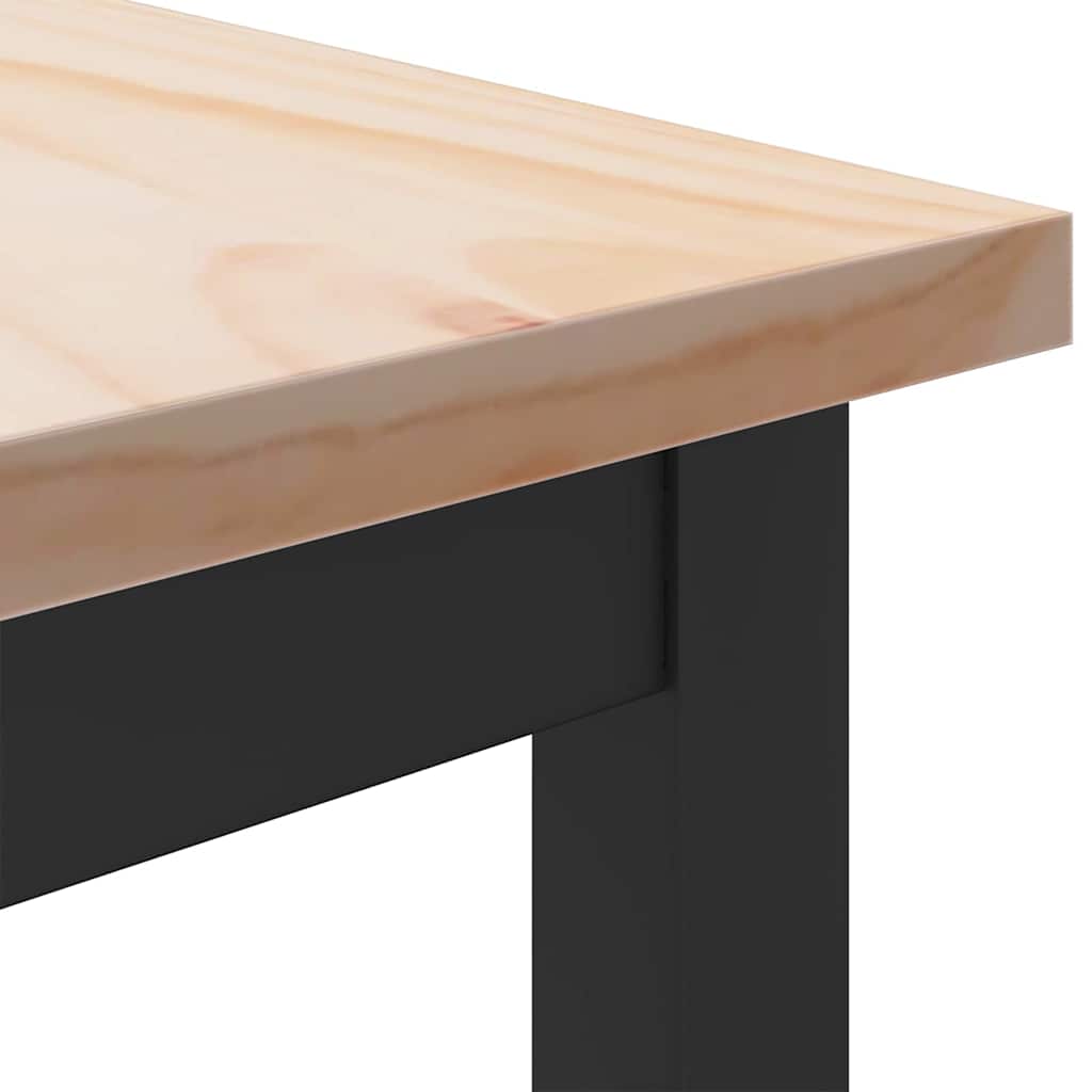 table Naturel 100 x 50 x 77 cm Bois d'ingénierie et acier - XIOS