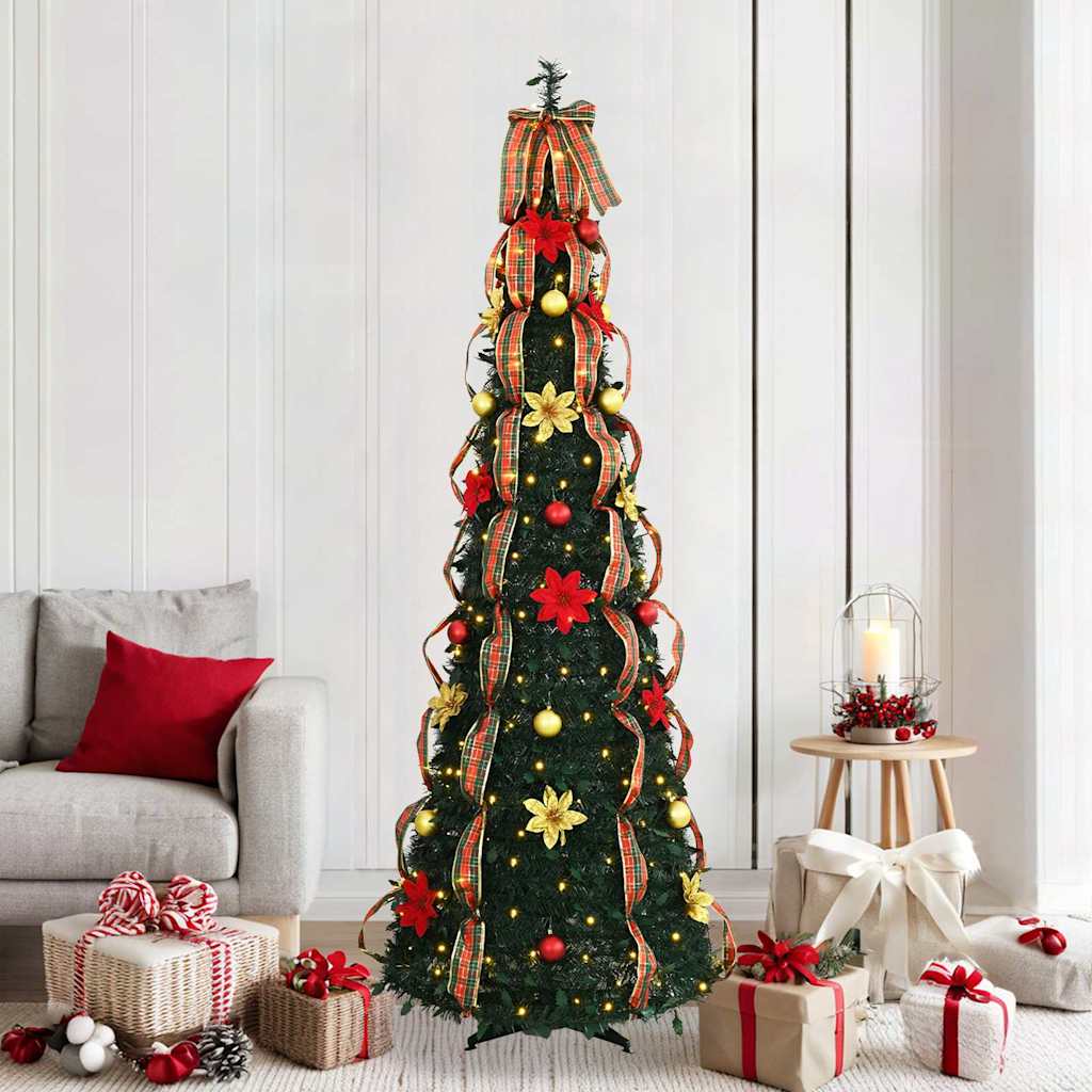 Sapin de Noël artificiel avec 200 LED Vert 210 cm PVC - XIOS