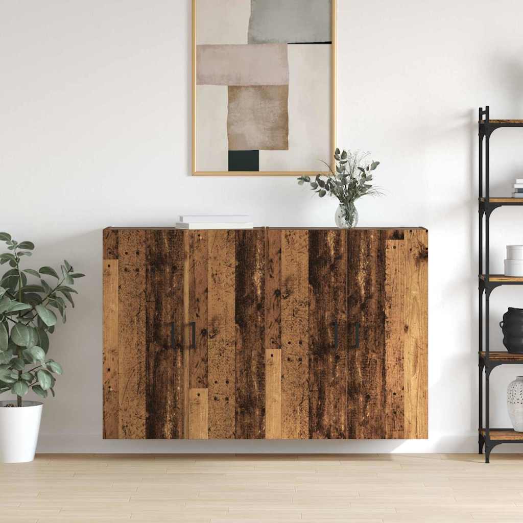 Armoires Murailles 2 pcs Bois ancien 69,5 x 34 x 90 cm - XIOS