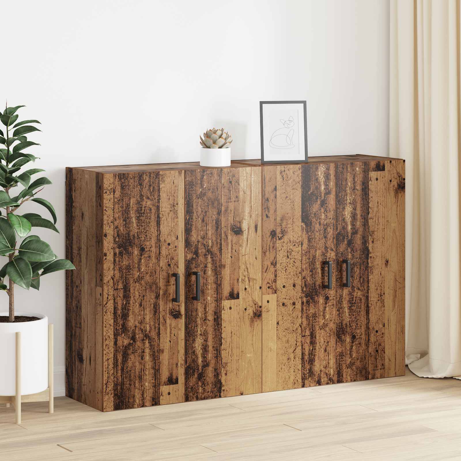 Armoire Murale 2 pcs Bois ancien 69,5 x 34 x 90 cm - XIOS