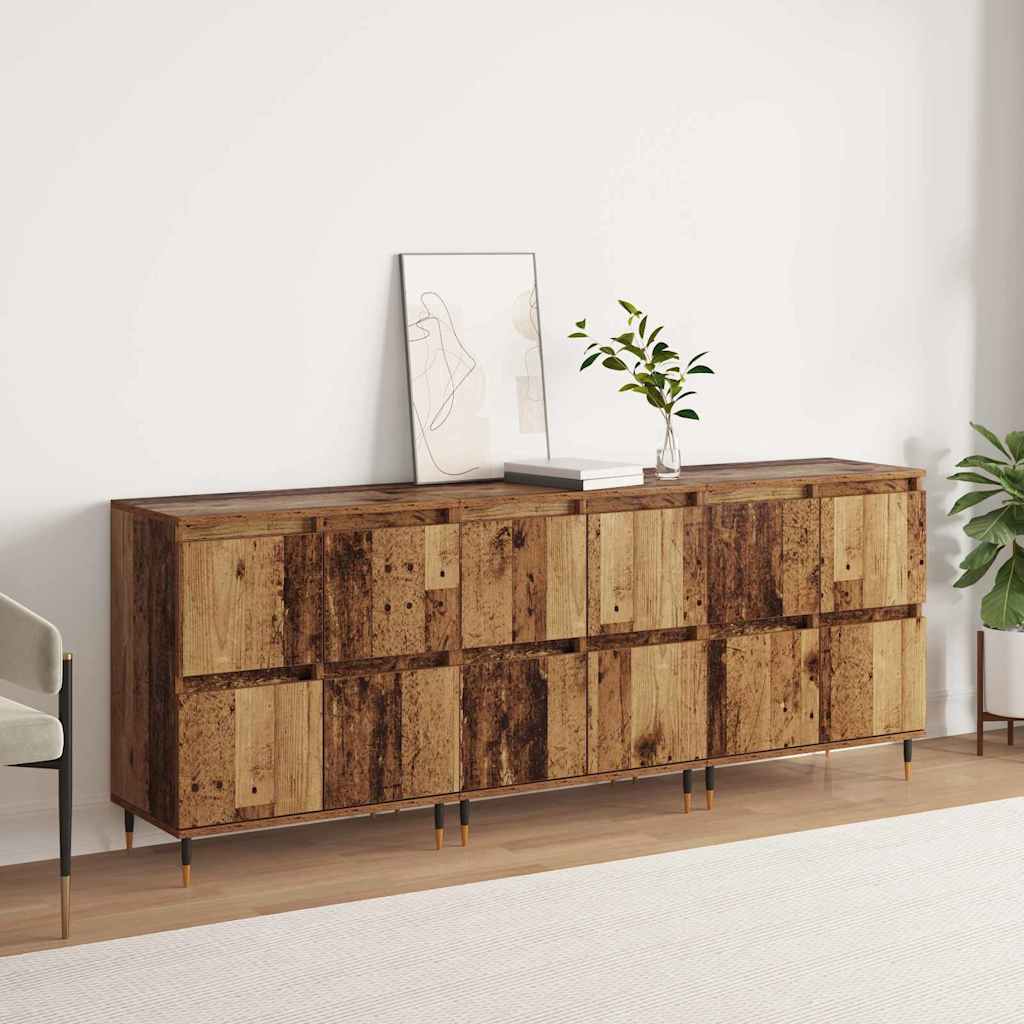 Buffets 3 pcs Bois ancien 180 x 35 x 70 cm Bois d'ingénierie - XIOS