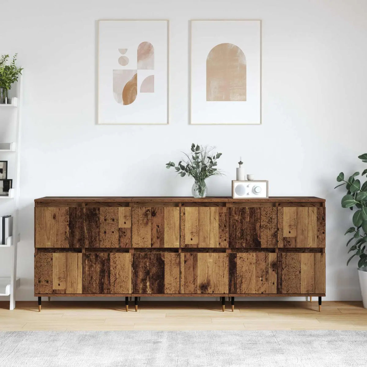 Armoire de rangement 3 pc Bois ancien 60 x 35 x 70 cm - XIOS